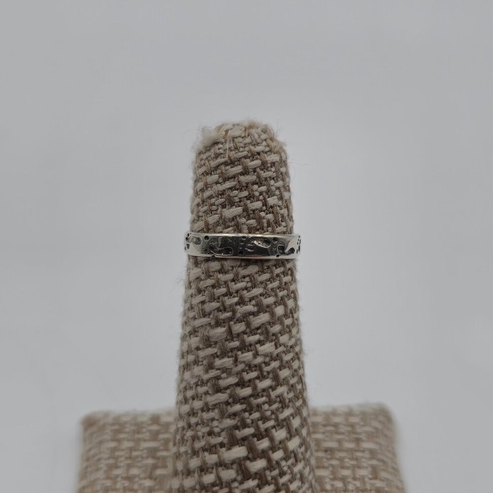 Size 3.5 Sterling Silver Footprints Toe Band Ring A3421
